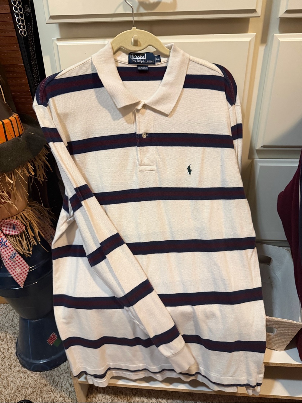 Polo by Ralph Lauren Men’s Long-Sleeve Striped Polo  Sz xl